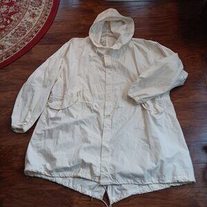 Military Field Parka Overwhite Large Anorak M-1950 Snow Camo Fishtail